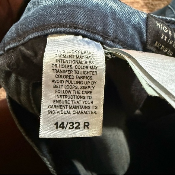 Lucky Brand High Rise Bridgette Skinny Jeans Dark Wash Size 14/32 - Picture 9 of 10